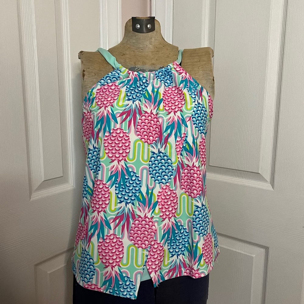 crown & ivy Pink and Blue Patterned One Piece